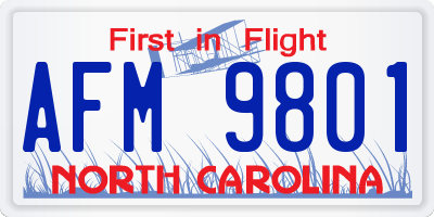 NC license plate AFM9801
