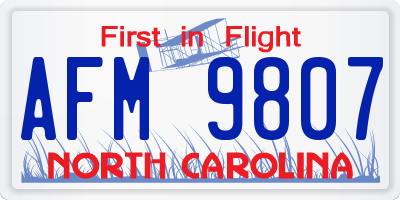 NC license plate AFM9807