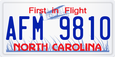 NC license plate AFM9810