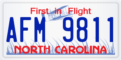NC license plate AFM9811