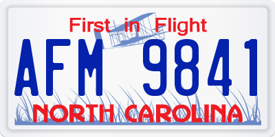 NC license plate AFM9841