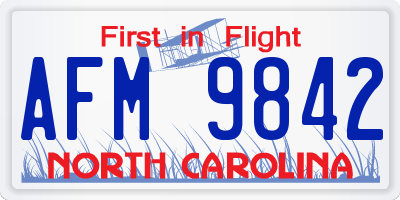 NC license plate AFM9842