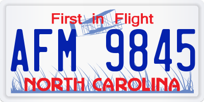 NC license plate AFM9845