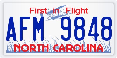 NC license plate AFM9848