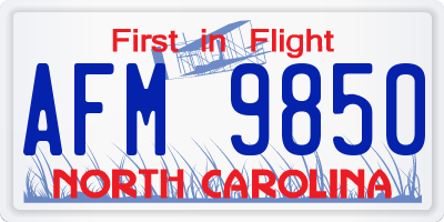 NC license plate AFM9850