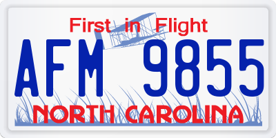 NC license plate AFM9855