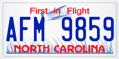 NC license plate AFM9859