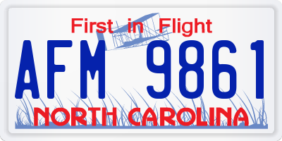 NC license plate AFM9861