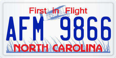 NC license plate AFM9866