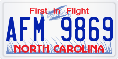 NC license plate AFM9869
