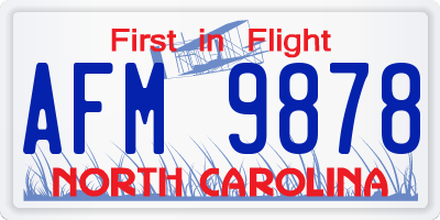 NC license plate AFM9878