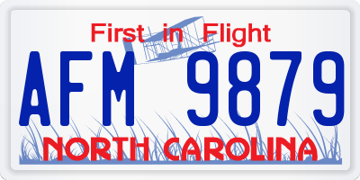 NC license plate AFM9879