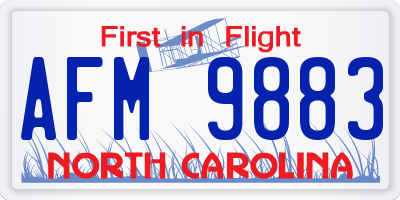 NC license plate AFM9883