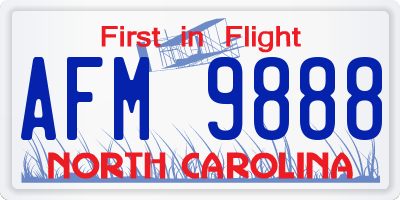 NC license plate AFM9888