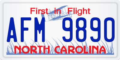 NC license plate AFM9890