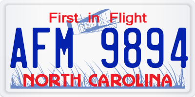 NC license plate AFM9894