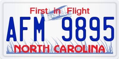 NC license plate AFM9895