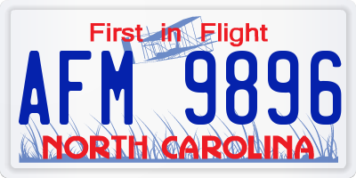 NC license plate AFM9896