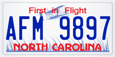 NC license plate AFM9897