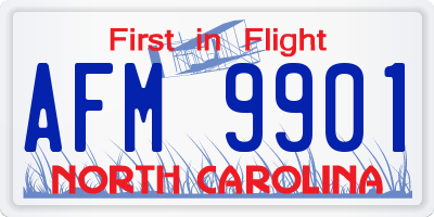NC license plate AFM9901