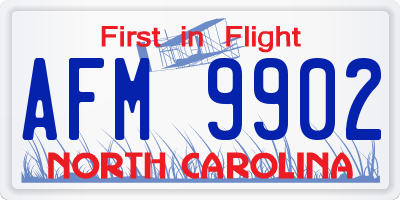 NC license plate AFM9902
