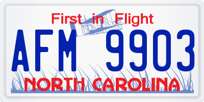 NC license plate AFM9903