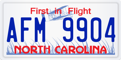 NC license plate AFM9904
