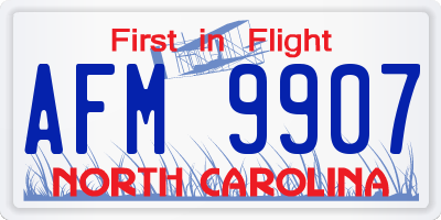 NC license plate AFM9907