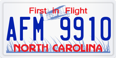 NC license plate AFM9910