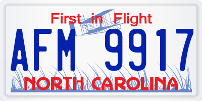 NC license plate AFM9917