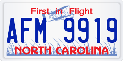 NC license plate AFM9919