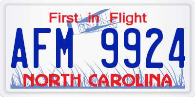 NC license plate AFM9924