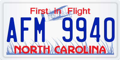 NC license plate AFM9940