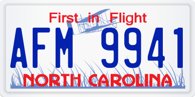 NC license plate AFM9941