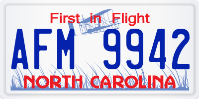 NC license plate AFM9942