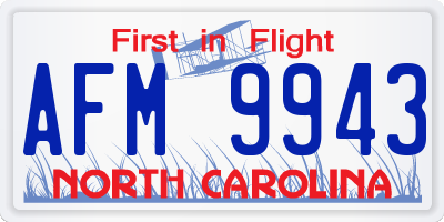 NC license plate AFM9943