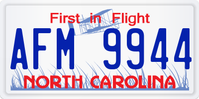 NC license plate AFM9944