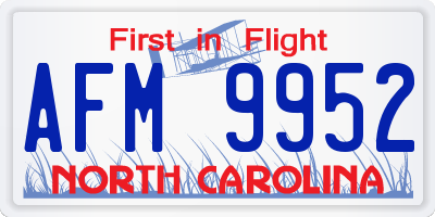 NC license plate AFM9952