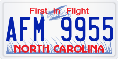 NC license plate AFM9955