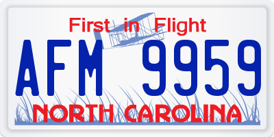 NC license plate AFM9959