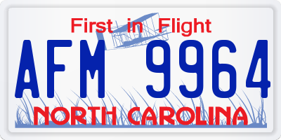 NC license plate AFM9964