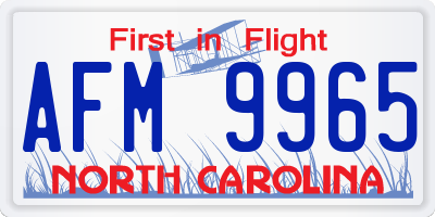 NC license plate AFM9965