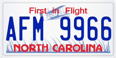 NC license plate AFM9966