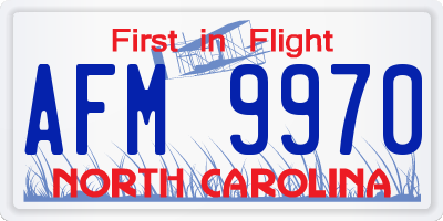 NC license plate AFM9970