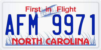 NC license plate AFM9971