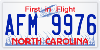 NC license plate AFM9976