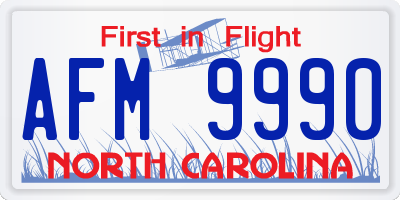 NC license plate AFM9990