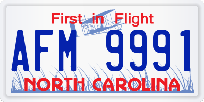 NC license plate AFM9991