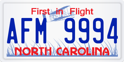 NC license plate AFM9994