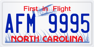 NC license plate AFM9995